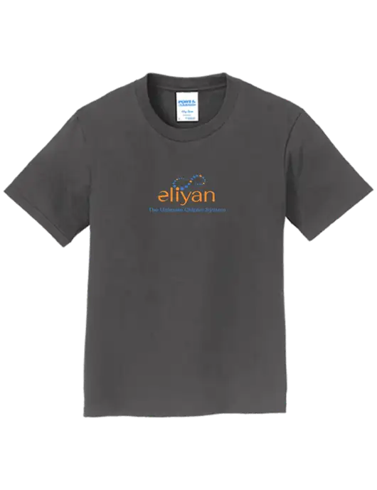Youth Ring Spun Charcoal 4.5 oz T-Shirt w/Eliyan Logo 