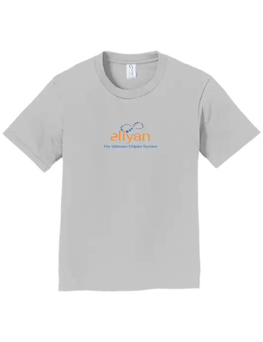 Youth Ring Spun Silver 4.5 oz T-Shirt w/Eliyan Logo 