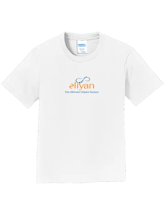 Youth Ring Spun White 4.5 oz T-Shirt w/Eliyan Logo 