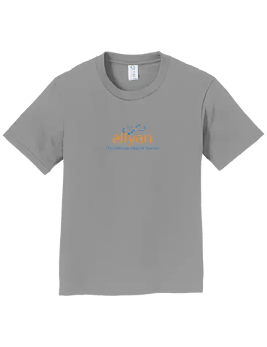 Youth Ring Spun Medium Grey 4.5 oz T-Shirt w/Eliyan Logo 