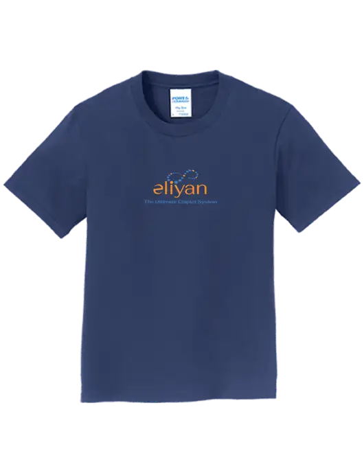 Youth Ring Spun Navy 4.5 oz T-Shirt w/Eliyan Logo 