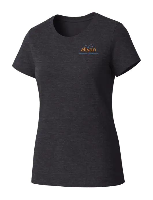 Womens Seriously Soft Heathered Charcoal T-Shirt w/Eliyan Logo 
