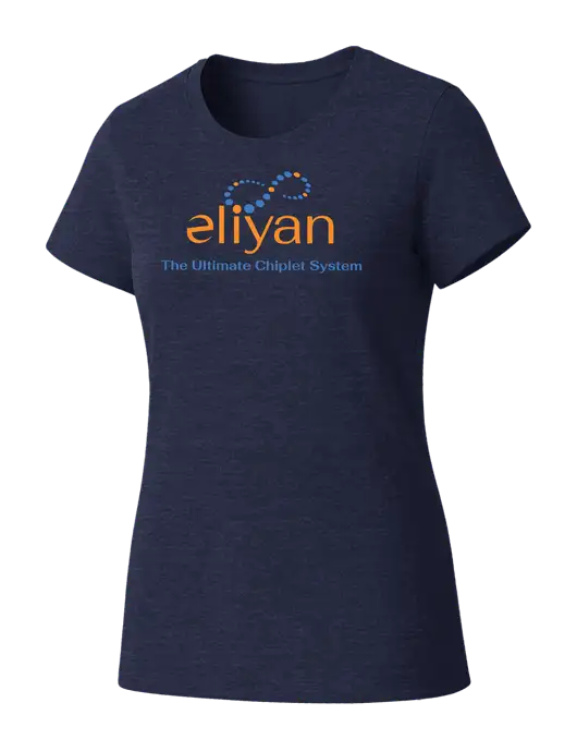 Womens Seriously Soft Heathered Navy T-Shirt w/Eliyan Logo 