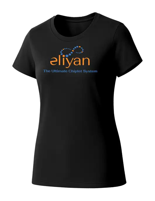 Womens Seriously Soft Black T-Shirt w/Eliyan Logo 