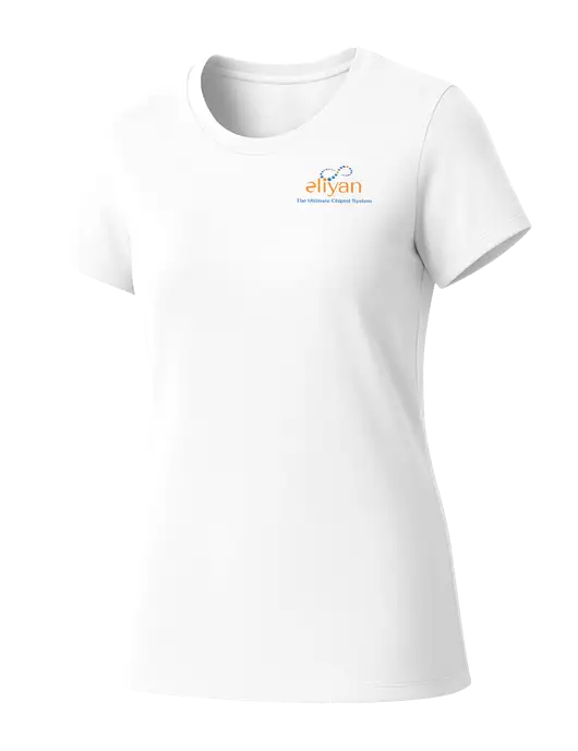 Womens Seriously Soft White T-Shirt w/Eliyan Logo 