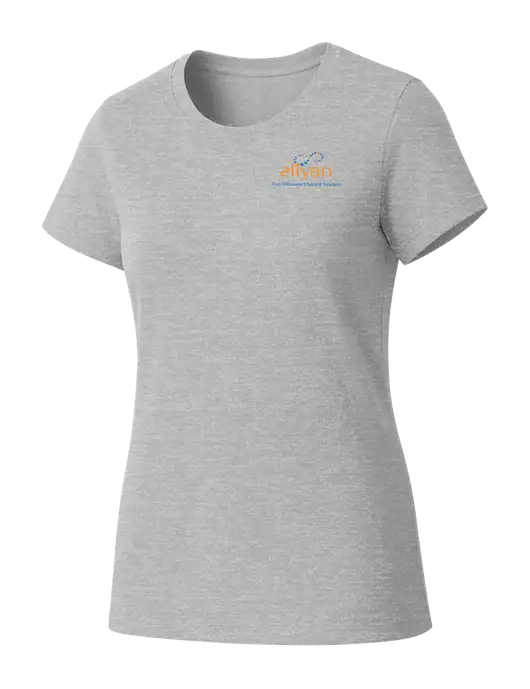 Womens Seriously Soft Light Heathered Grey T-Shirt w/Eliyan Logo 