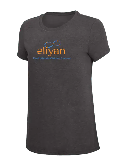 Womens Simply Soft Heather Charcoal 4.5oz  Poly/Combed Ring Spun Cotton T-Shirt w/Eliyan Logo 