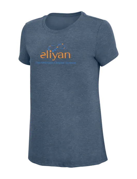 Womens Simply Soft Navy Frost 4.5oz  Poly/Combed Ring Spun Cotton T-Shirt w/Eliyan Logo 
