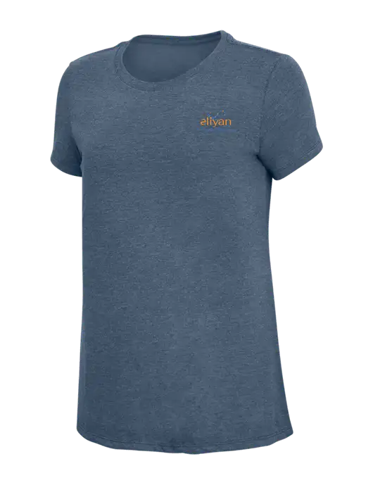 Womens Simply Soft Navy Frost 4.5oz  Poly/Combed Ring Spun Cotton T-Shirt w/Eliyan Logo 