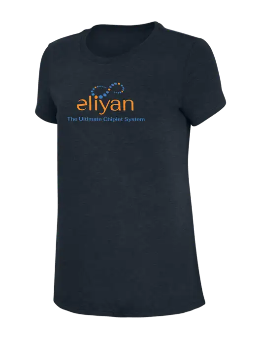 Womens Simply Soft Navy 4.5oz Poly/Combed Ring Spun Cotton T-Shirt w/Eliyan Logo 