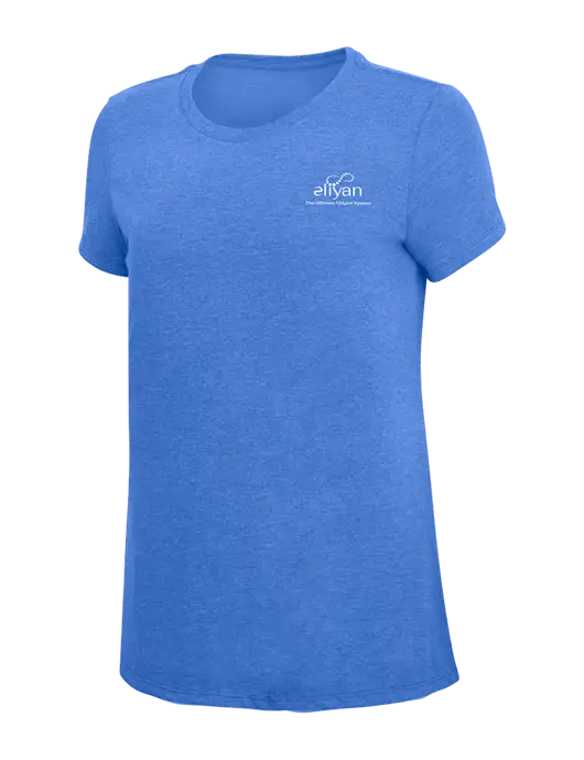Womens Simply Soft Royal Frost 4.5oz  Poly/Combed Ring Spun Cotton T-Shirt w/Eliyan Logo 
