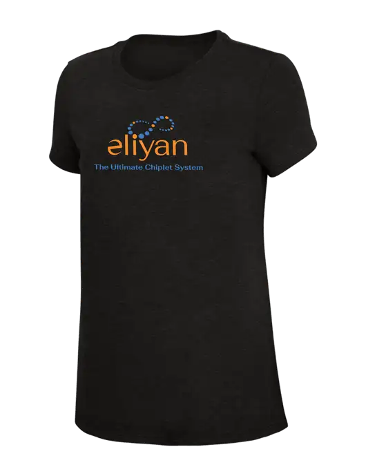 Womens Simply Soft Black 4.5oz Poly/Combed Ring Spun Cotton T-Shirt w/Eliyan Logo 