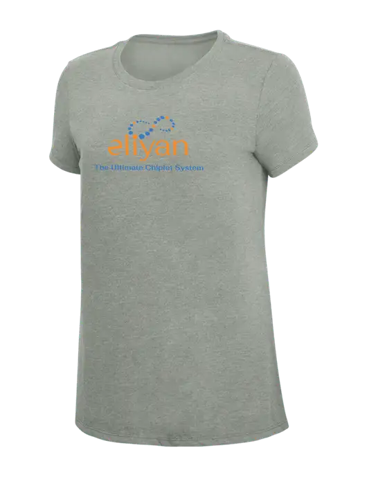 Womens Simply Soft Grey Frost 4.5oz  Poly/Combed Ring Spun Cotton T-Shirt w/Eliyan Logo 