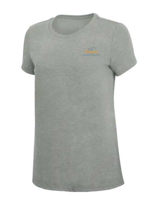 Womens Simply Soft Grey Frost 4.5oz  Poly/Combed Ring Spun Cotton T-Shirt w/Eliyan Logo 