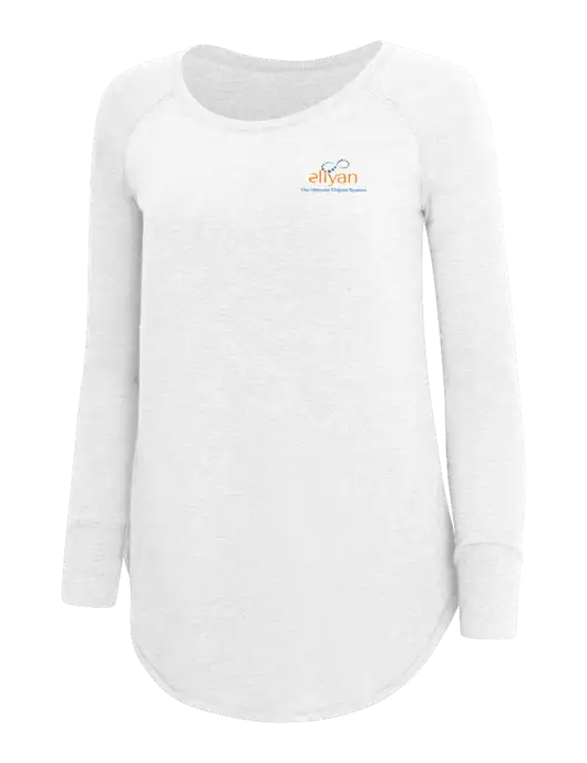 Womens Perfect Wide Collar Tunic Tri-Blend White 4.5 oz T-Shirt w/Eliyan Logo 