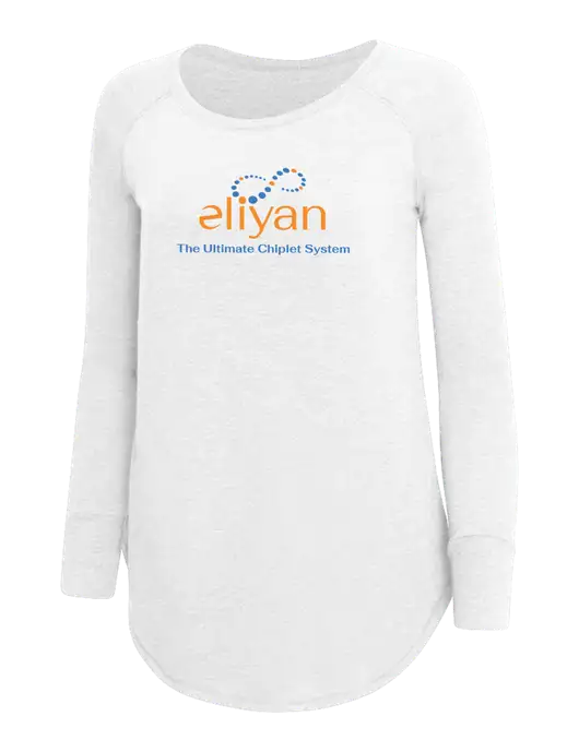 Womens Perfect Wide Collar Tunic Tri-Blend White 4.5 oz T-Shirt w/Eliyan Logo 