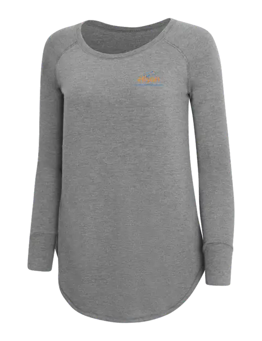 Womens Perfect Wide Collar Tunic Tri-Blend Grey Frost 4.5 oz T-Shirt w/Eliyan Logo 