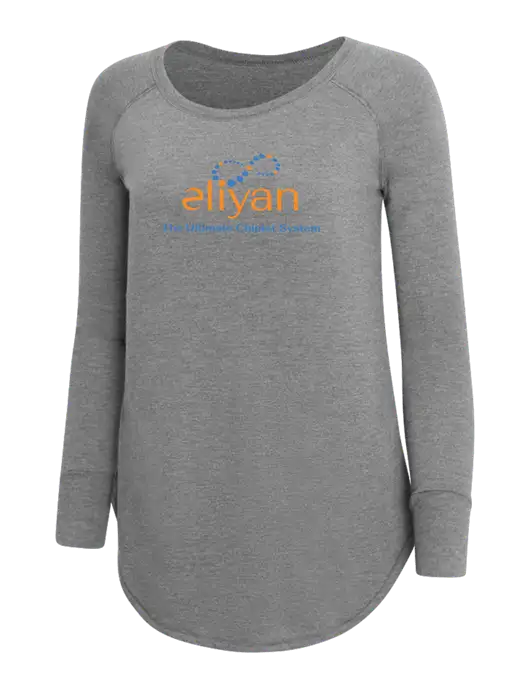 Womens Perfect Wide Collar Tunic Tri-Blend Grey Frost 4.5 oz T-Shirt w/Eliyan Logo 