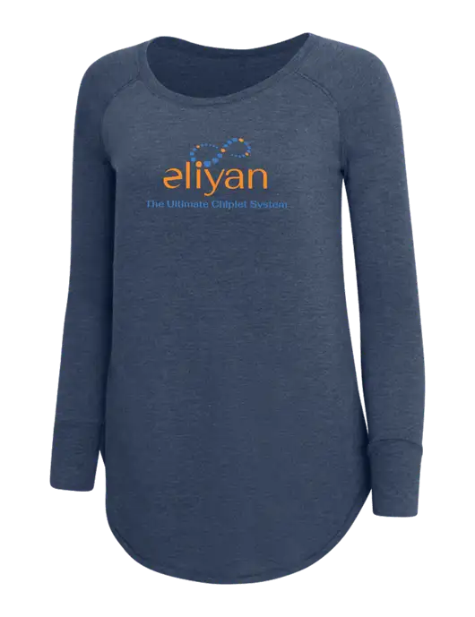 Womens Perfect Wide Collar Tunic Tri-Blend Navy Frost 4.5 oz T-Shirt w/Eliyan Logo 
