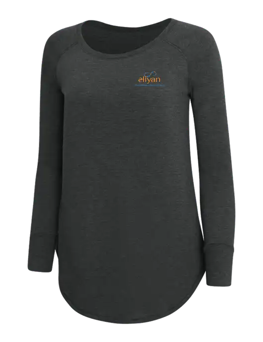 Womens Perfect Wide Collar Tunic Tri-Blend Black Frost 4.5 oz T-Shirt w/Eliyan Logo 