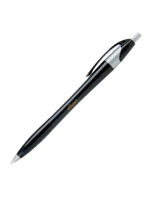 Novella Black/Silver Corporate Pen - Blue Ink w/Eliyan Logo 