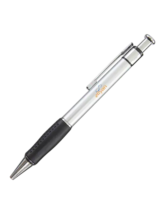Malta Silver Pen - Black Ink w/Eliyan Logo 