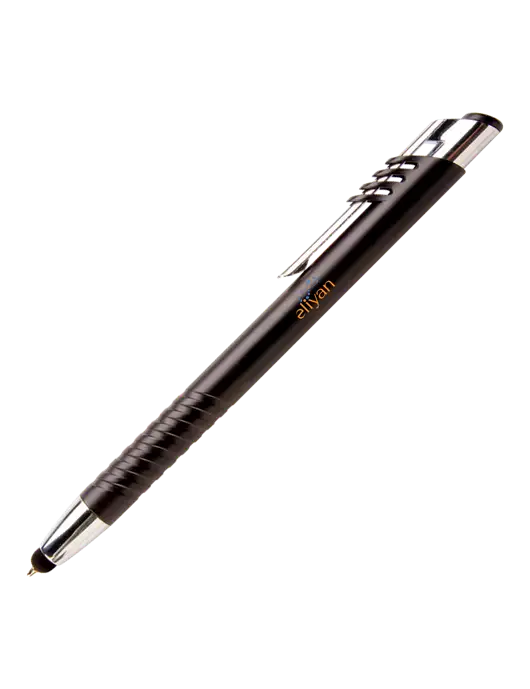 Schirhart Black Stylus Pen - Blue Ink w/Eliyan Logo 