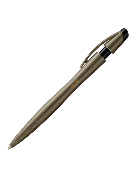 Awali Grey Metallic Pen - Black Ink w/Eliyan Logo 