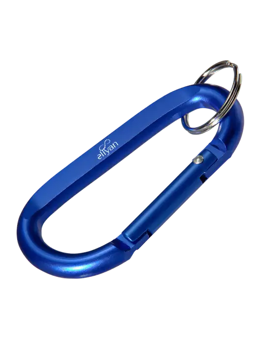 Blue Carabiner & Key Ring w/Eliyan Logo 