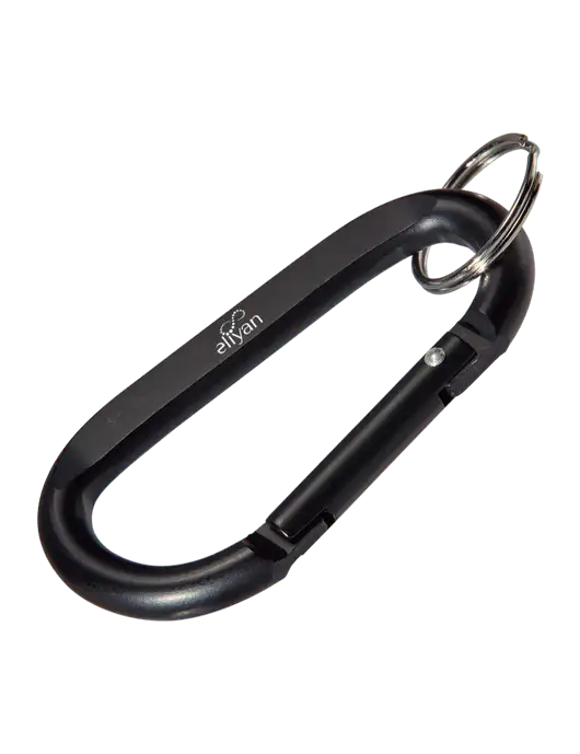 Black Carabiner & Key Ring w/Eliyan Logo 