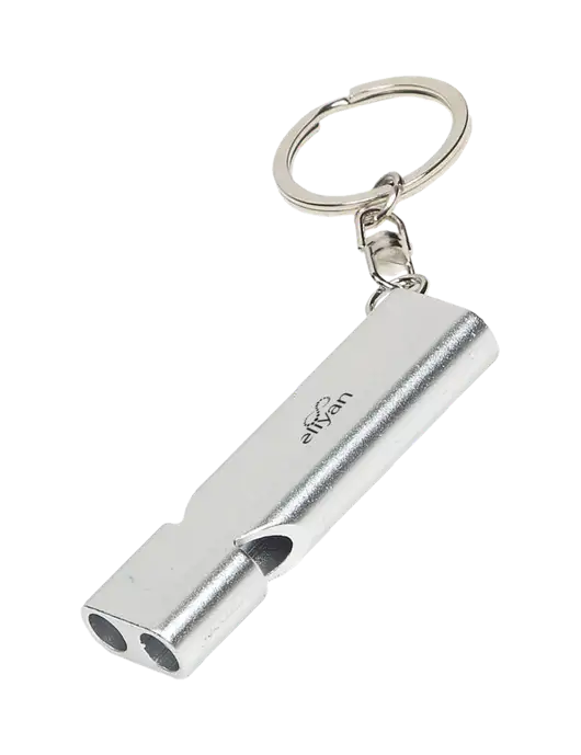 Quick Alert Silver Safety Whistle w/Eliyan Logo 
