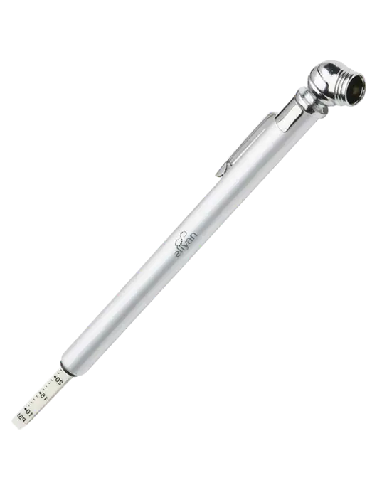 Quick View Silver Tire Gauge w/Eliyan Logo 