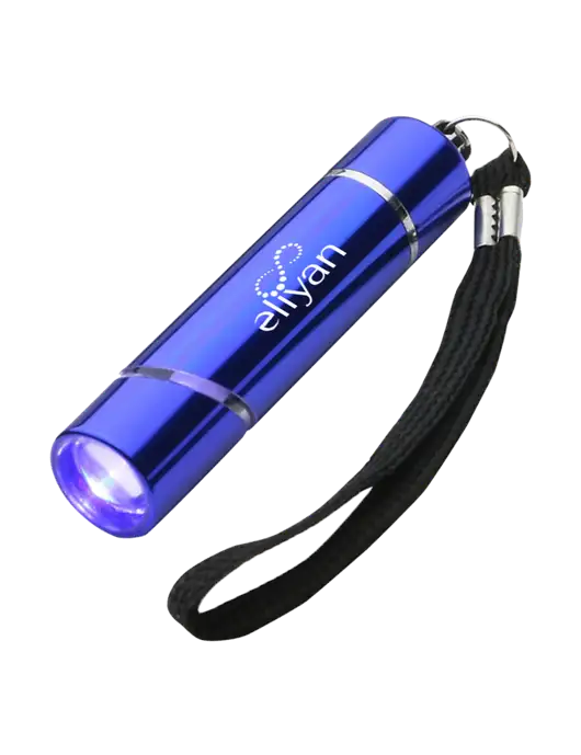 Blue Aluminum Scope LED Flashlight w/Eliyan Logo 