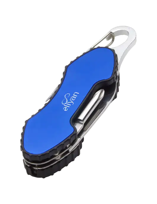 Blue 6 in 1 Tool with Carabiner w/Eliyan Logo 