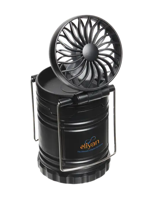 Black Retro Lantern with Fan w/Eliyan Logo 
