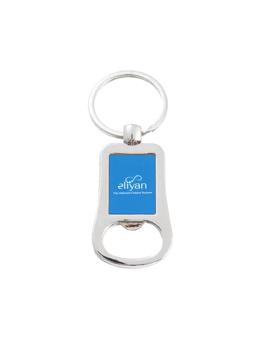 Silver & Blue Bottle Opener Keychain w/Eliyan Logo 