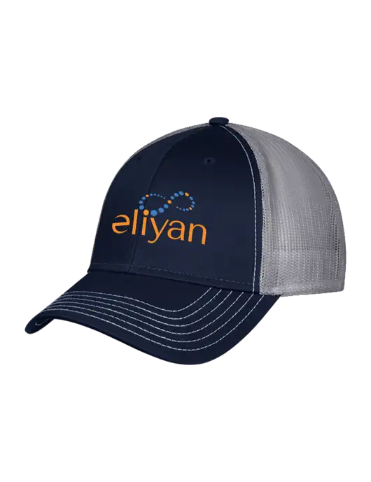 Navy/Grey Mesh Trucker Cap Snap Back w/Eliyan Logo 