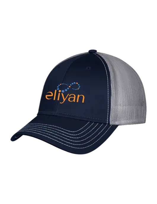 Navy & Grey Mesh Trucker Cap Snap Back w/Eliyan Logo 