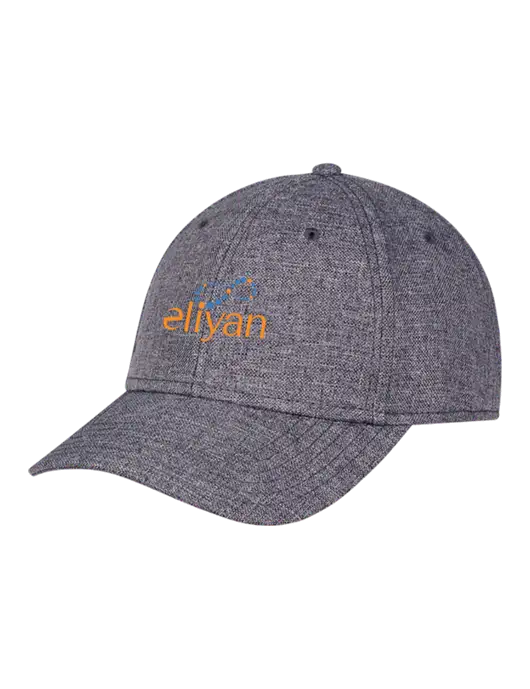 Heather Charcoal Structured Linen Look Cap Hook & Loop w/Eliyan Logo 