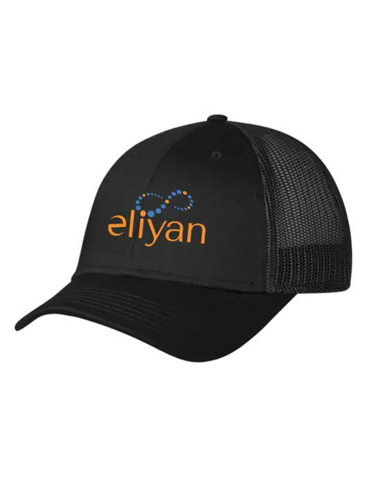Black Mesh Trucker Cap Snap Back w/Eliyan Logo 