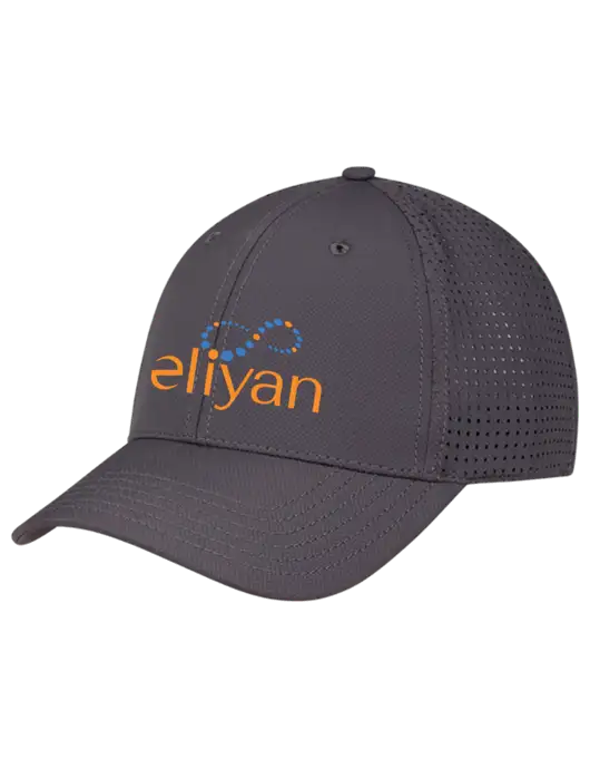 Charcoal Performance Stretchable Cap Hook & Loop w/Eliyan Logo 