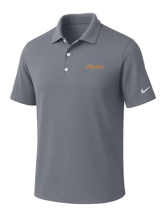 NIKE Medium Grey Dri-Fit Micro Pique Polo w/Eliyan Logo 