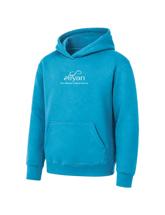 Youth Sapphire 7.8 oz Pullover Hooded Sweatshirt w/Eliyan Logo 