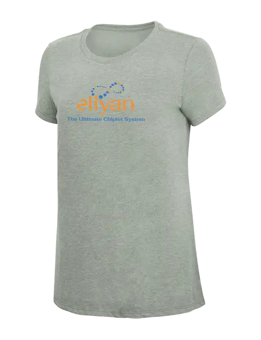 Womens Simply Soft Heathered Light Grey 4.5oz Poly/Combed Ring Spun Cotton T-Shirt w/Eliyan Logo 