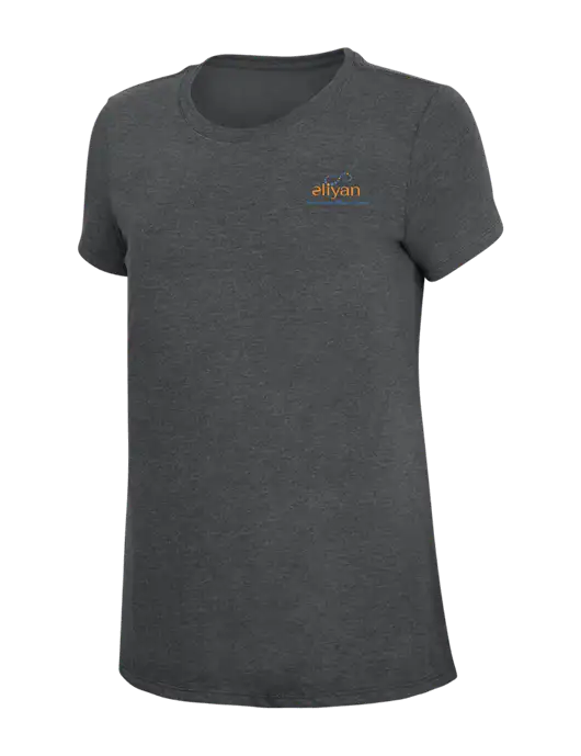 Womens Simply Soft Charcoal 4.5oz Poly/Combed Ring Spun Cotton T-Shirt w/Eliyan Logo 