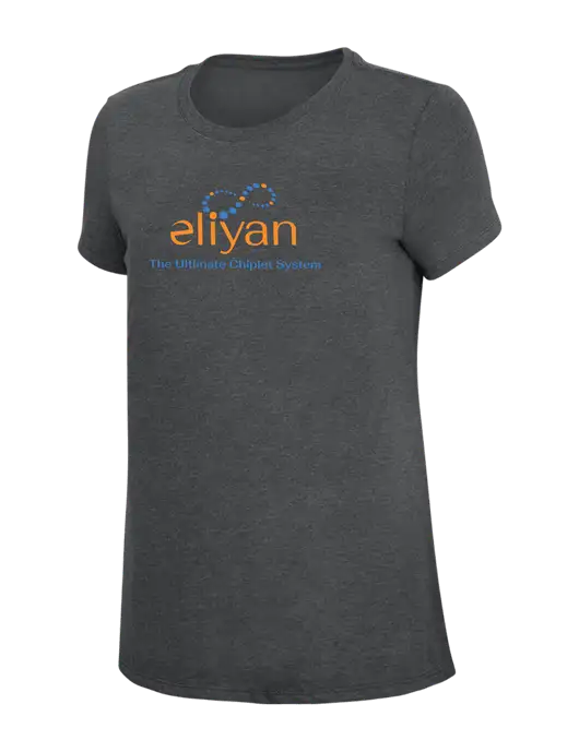 Womens Simply Soft Charcoal 4.5oz Poly/Combed Ring Spun Cotton T-Shirt w/Eliyan Logo 