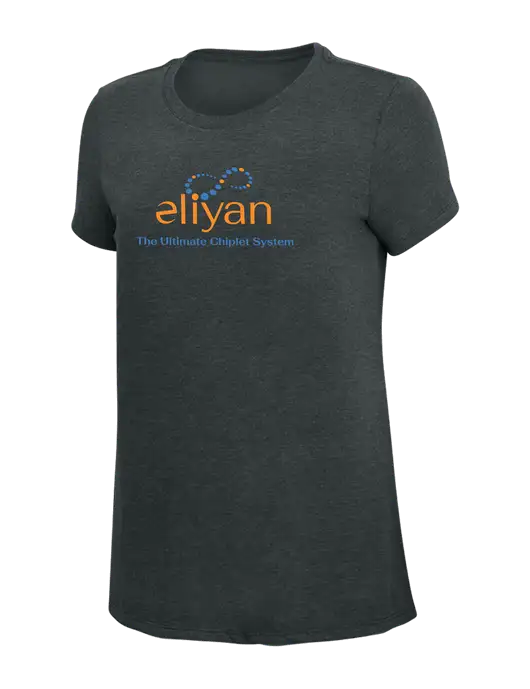 Womens Simply Soft Black Frost 4.5oz Poly/Combed Ring Spun Cotton T-Shirt w/Eliyan Logo 