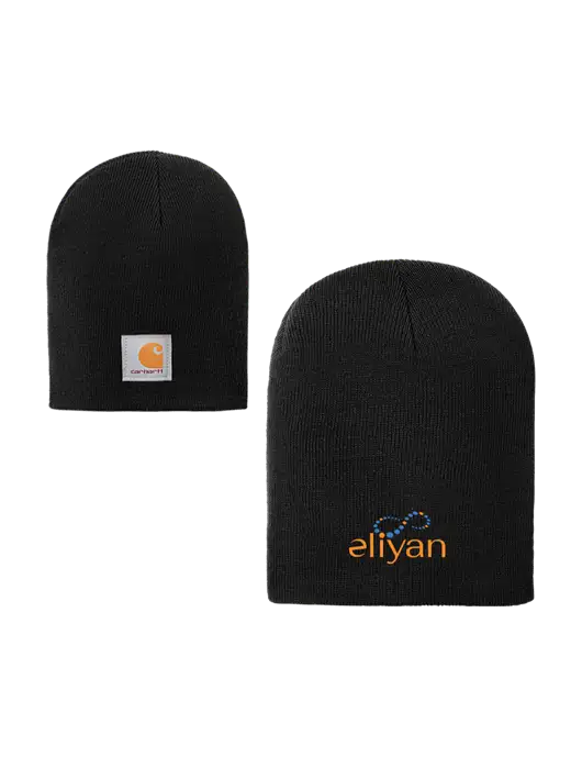 Carhartt Black Acrylic Knit Hat w/Eliyan Logo 