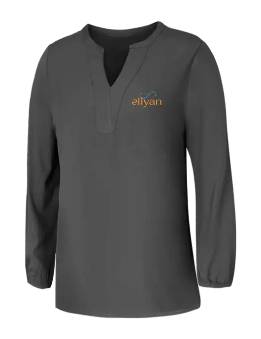 Mercer+Mettle Womens Dark Grey Stretch Crepe 3/4 Sleeve Blouse w/Eliyan Logo 