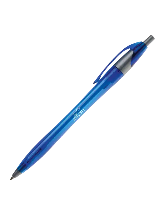Novella Translucent Blue/Silver Jewel Pen - Blue Ink w/Eliyan Logo 